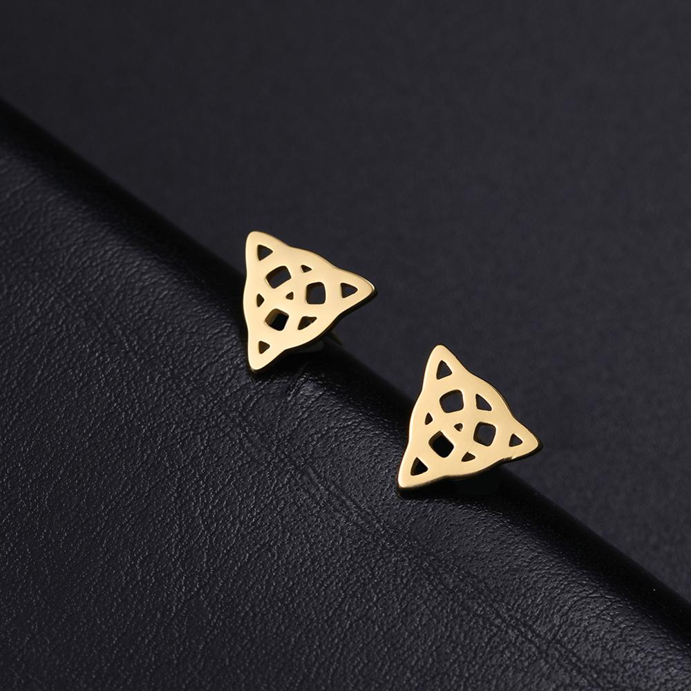 My Shape Fashion Stainless Steel Stud Earrings Flower of Life Celtics Knot Viking Small Earrings for Women Girls Jewelry Gifts
