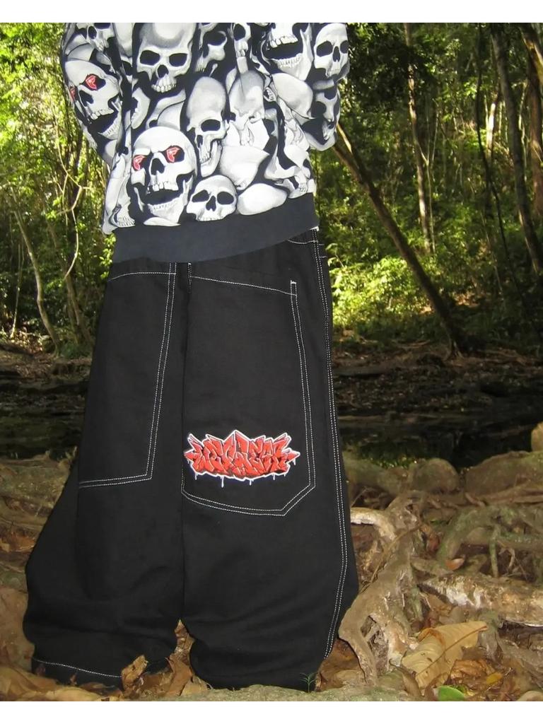 Hip Hop Y2k New Color Wexwear Embroidered Baggy Jeans Streetwear Jeans Men Women High Waist Wide Trouser Harajuku Black Pants