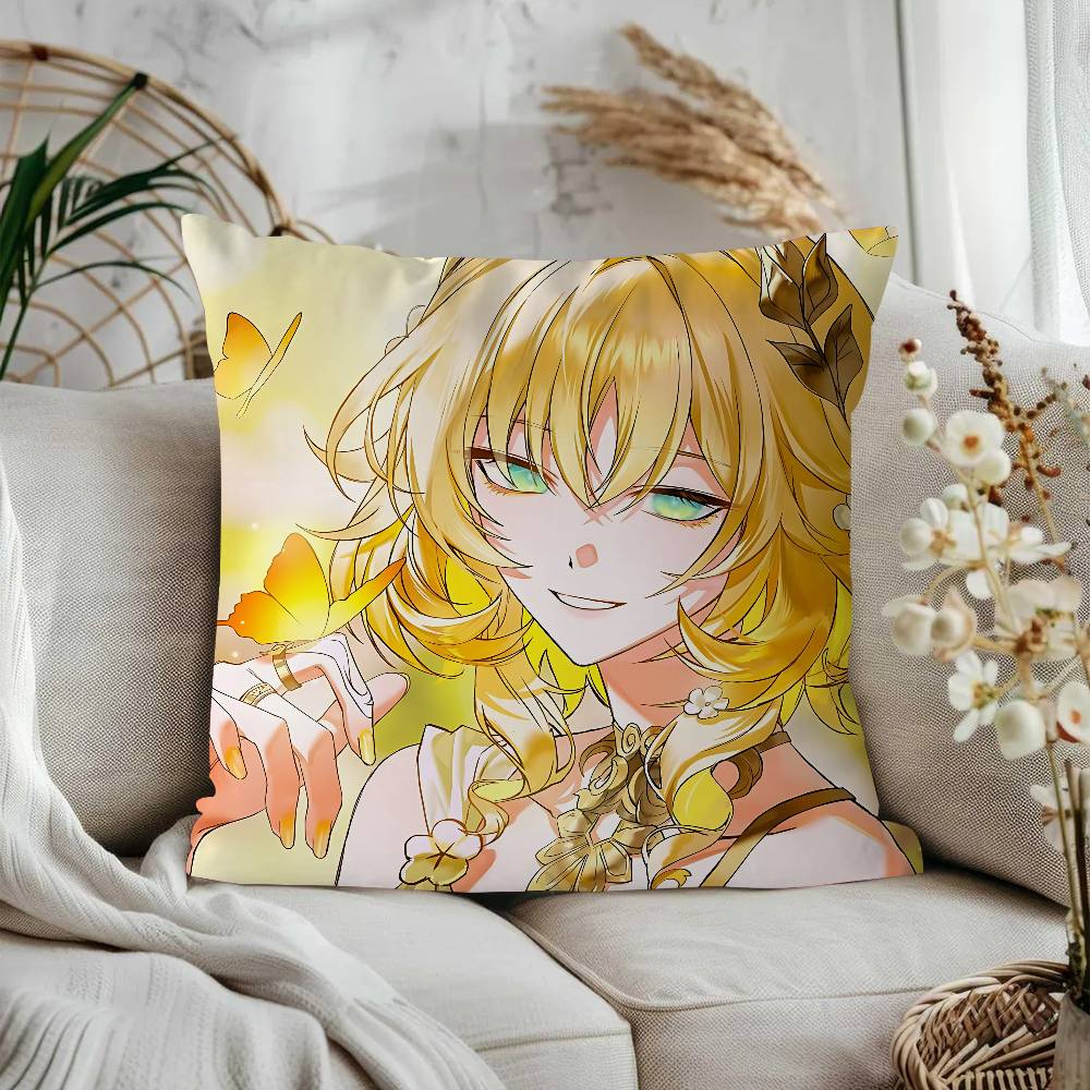 Anime Honkai Star Rail A-AglaeaS Office Cushion Pillowcase Car Cushion Cover45X45CM Lumbar Pillowcase Sofa Pillowcover