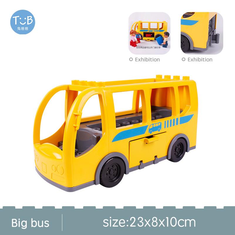 Big Size Building Blocks Sports Car Bus Jeep Truck Accessories Bricks Compatible with Duplos Children DIY Parts Kids Toys Gift