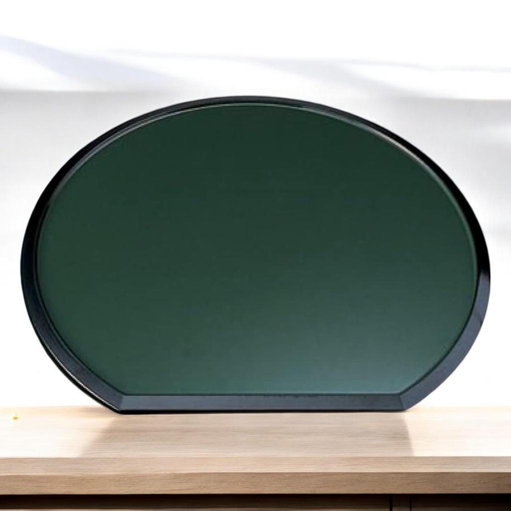 Banquet Half Moon Green Lacquerware Made In Japan J-kitchens Tray, Design, Sophie/Tamari, 36cm, (ABS Resin),