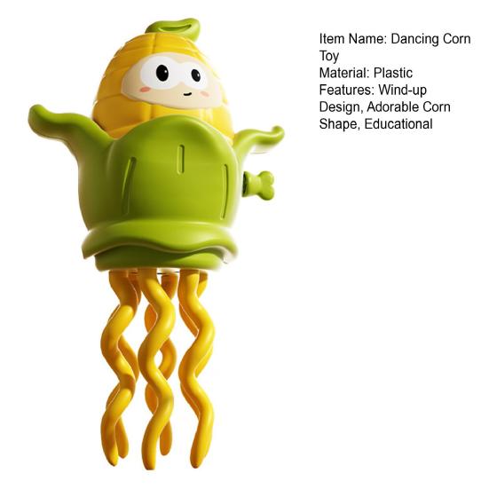 Kids Wind-up Dancing Corn Toy Educational Clockwork Spring Corn Octopus Toy Toddlers Boys Girls Crawling Cartoon Corn Toy