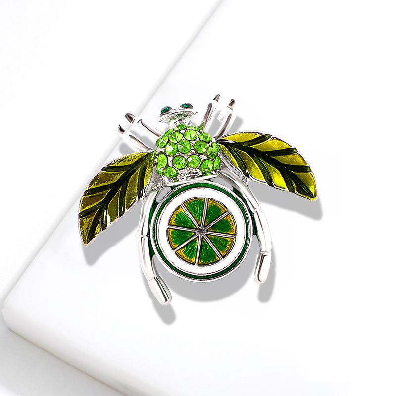 Rerto Bee Crystal Brooches For Women Enamel Rhinestone Animal Tassel Lapel Pins Men'S Suit Collar Pin Badge Accessories