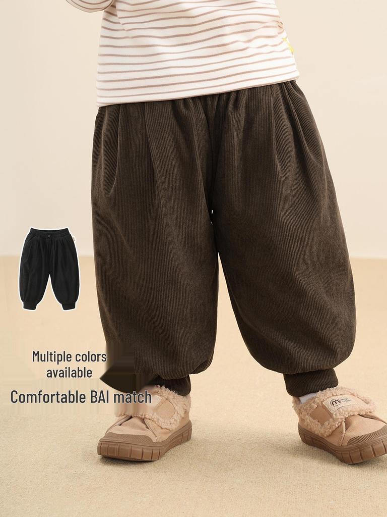 Kaka Panda Kids' Winter Warm Cotton Pants - Thickened Long Pants for Boys, Girls, Toddlers, and Babies.