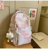 Schoolbag Fashionable Korean Version Backpack School Season New Tie-dye Large-capacity Middle School Student Schoolbag Sweet and Fresh Casual Backpack