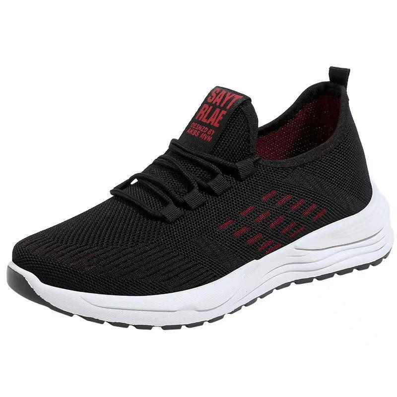 Four Seasons New Teen Trend Sports Shoes Men's Casual Running Cloth Shoes Men's Trend Flying Weaving Shoes