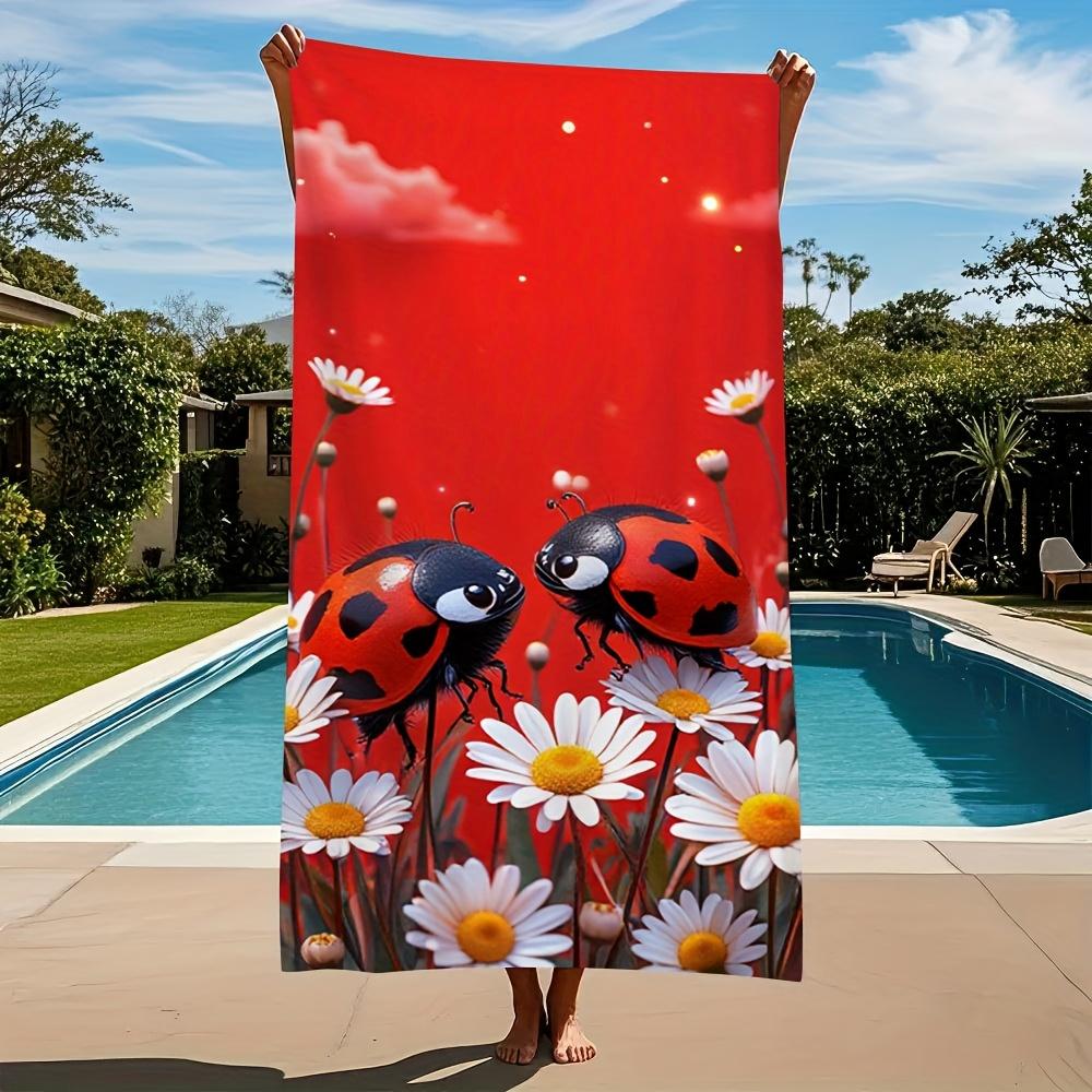 

Cute Seven Star Ladybug Microfiber Towel, Quick-Dry Super Absorbent Soft for Pool Travel Home W40*H60(CM)
