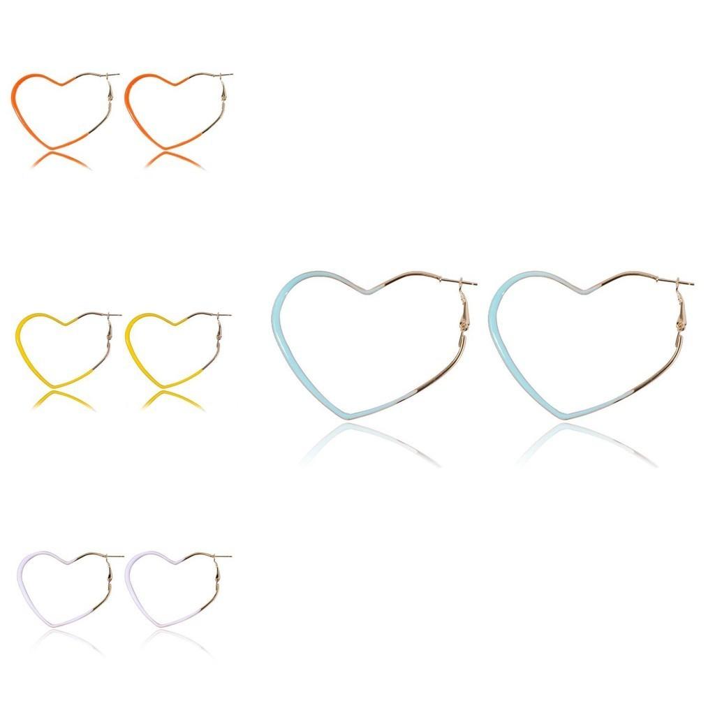 Geometric Elegant 2021 Heartshaped Alloy Earrings For Women In Colors Bright