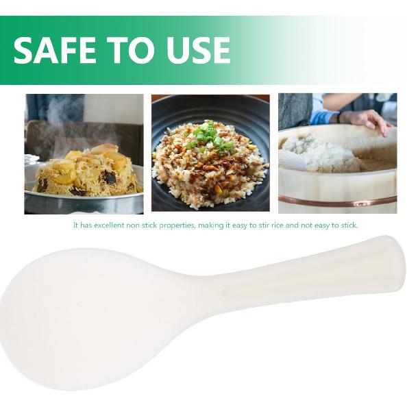 KICHOUSE Rice Spoon Paddle Non Stick Rice Serving Spoon Thickened Plastic White Cooker Spatula for Kitchen Restaurant Cooking Utensil