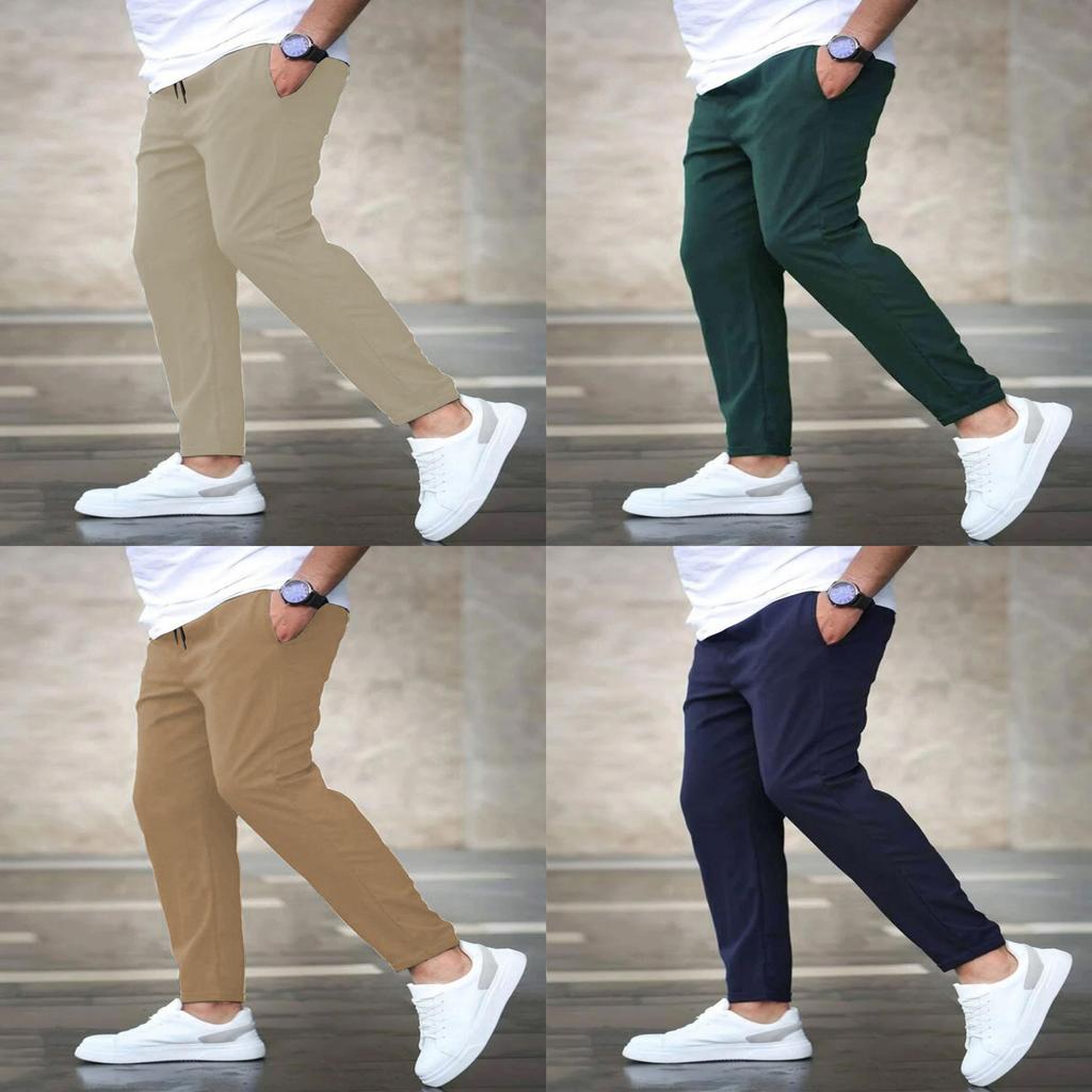 Men Casual Nine Pants With Polyester Fabric For Autumn Everyday Wear