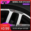 Car Sticker 2025 New Tesla 4pcs Car Logo 3D Trim Badge Wheel Brow Decal Car Wheel Hub Sticker For Tesla Model 3 X S Y P100D Spac