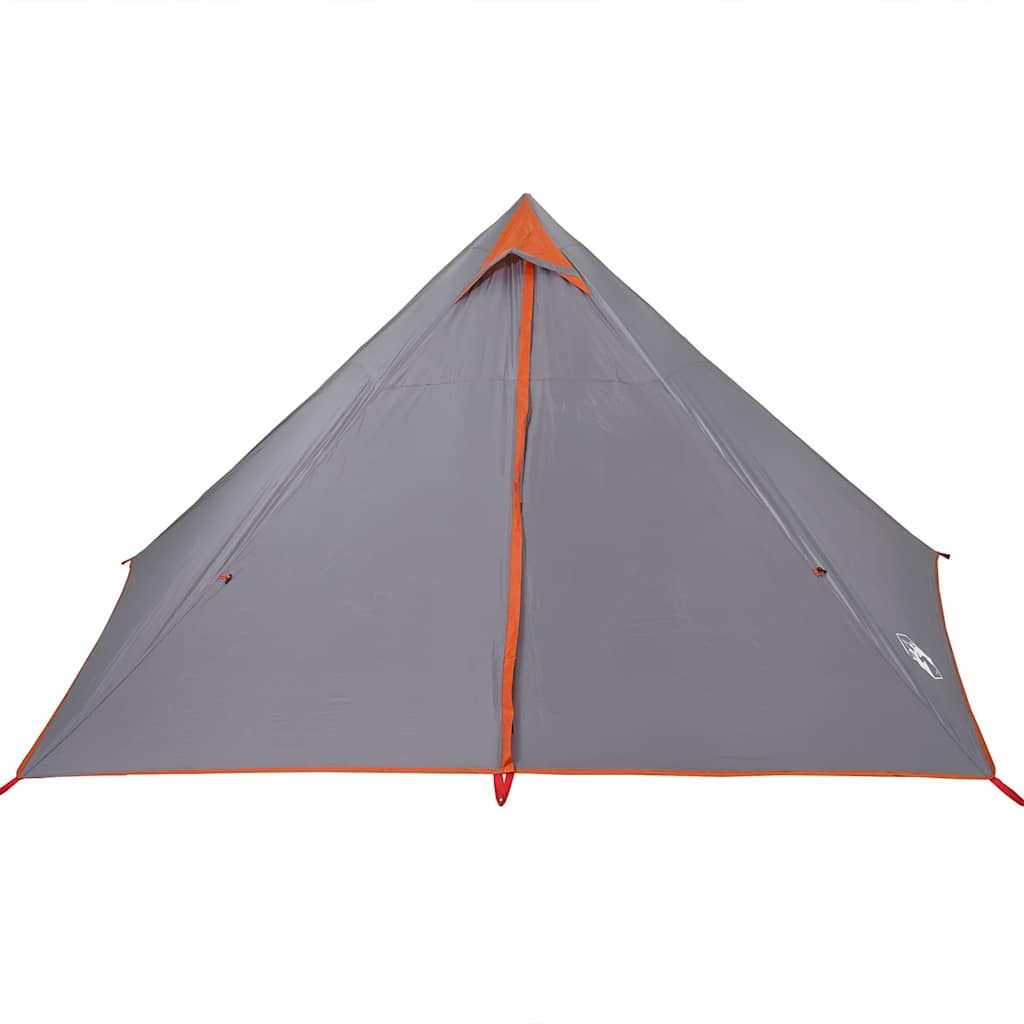 Vidaxl Namiot Rodzinny Tipi, 7-Os., Szaro-Pomarańczowy, Wodoszczelny