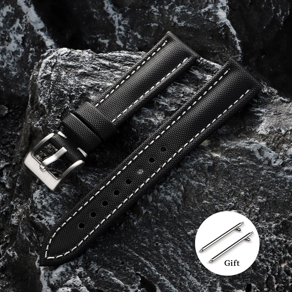 Sailcloth Watch Strap 18mm 19mm 20mm 21mm 22mm Nylon Waterproof Watchband for Omega for Seiko Men Women Quick Release Bracelet