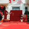 Outdoor Rural Courtyard Chinese Wedding Decor: Double Happiness KT Board Backdrop for Marriage Reception Photo Area