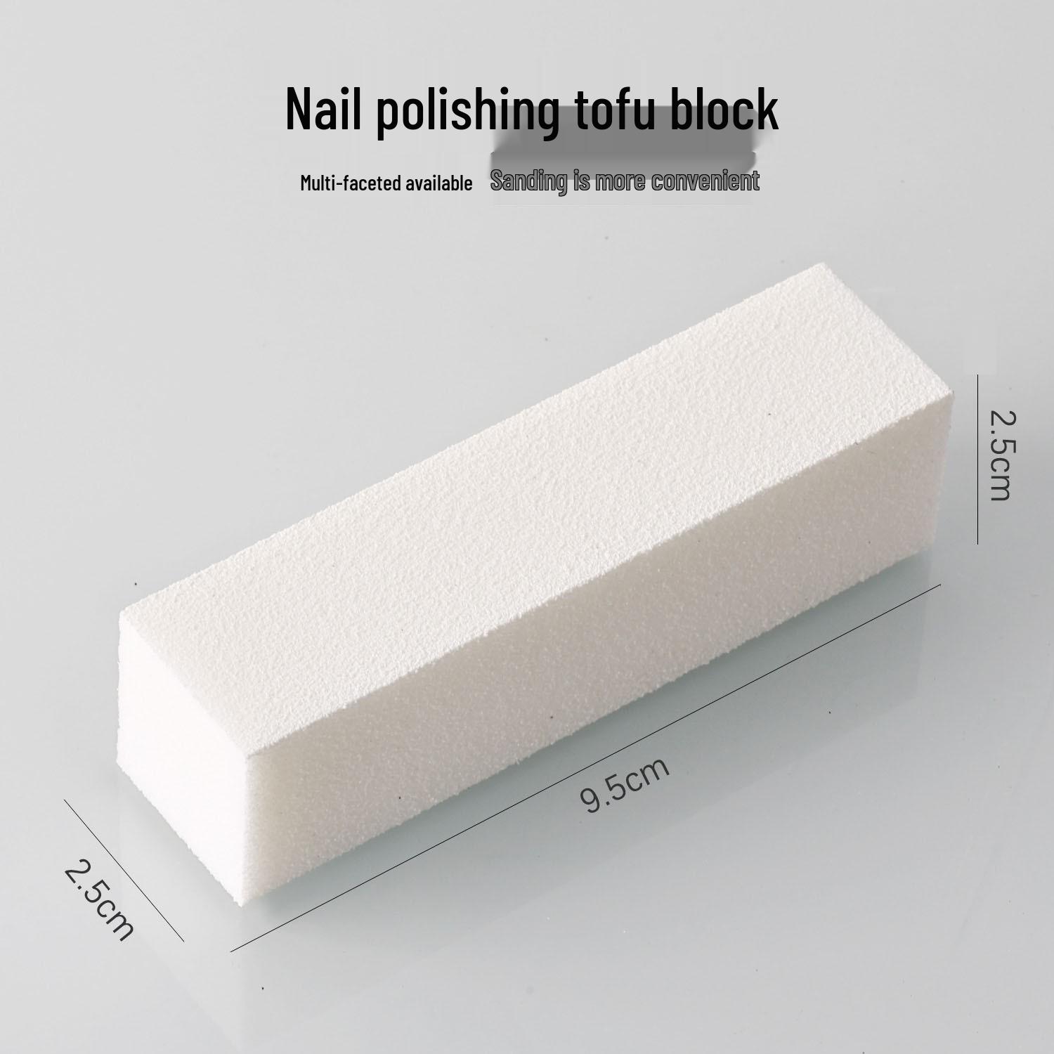 4-Sided Nail File & Buffer: Tofu Block for Shaping, Filing, Sanding, and Polishing Nails
