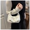 1Pc Korean Niche Pleated Hand Carry Crescent Bag Women's New Fashion Versatile Messenger Bag Summer Versatile Commuter Bag