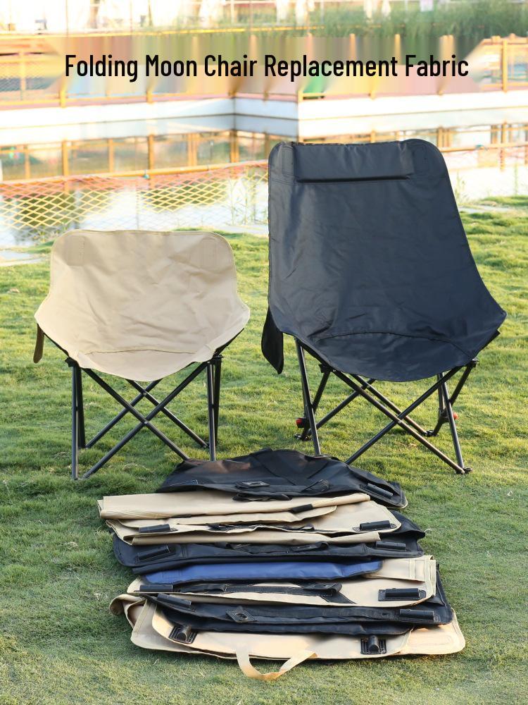 Outdoor Faltbarer Mondstuhl Sitzbezug - Doppellagiger Oxfordstoff Liegestuhl Ersatz für Angelstuhl