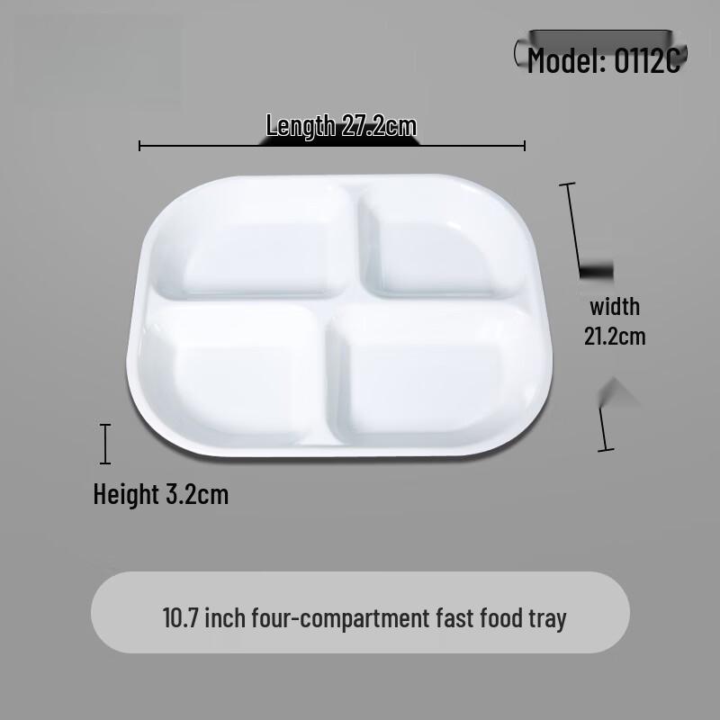 Ruhan Melamine 4-Compartment Cafeteria Tray