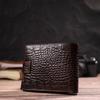 Capacious Men's Wallet Made of Genuine Textured Leather with Crocodile Embossing CANPELLINI 21788 Brown