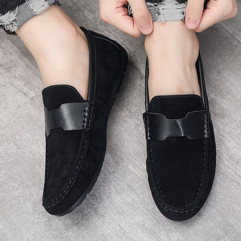 Fashion Suede Men Casual Shoes Breathable Slip-on Mens Driving Shoes Lightweight Comfort Men Lazy Shoes Luxury Brand Men Loafers