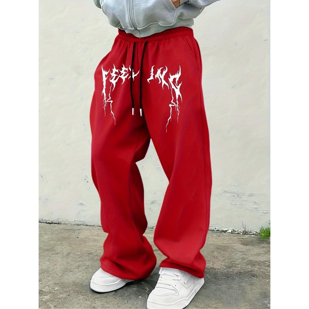 

Men s Multifunctional Solid Color Drawstring Loose Casual Sports Pants with Plush Outdoor Wide Leg Pants S