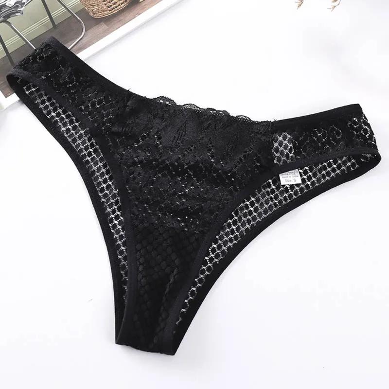 Sexy Lace Low Waist Panties Transparent G-String Comfortable Thong Lingerie Women's Temptation Intimates Hottest