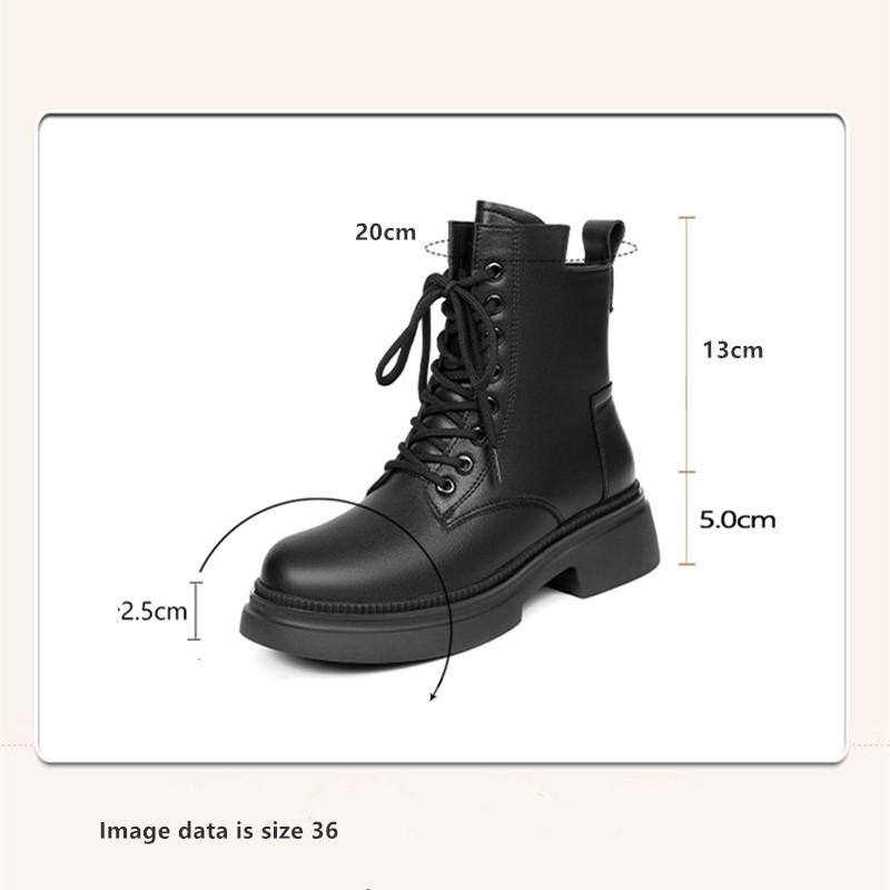 Fashion AIYUQI Ankle Boots Ladies 2025 New Genuine Leather Retro Platform Women Rider Boots Natural Wool Ladies Booties