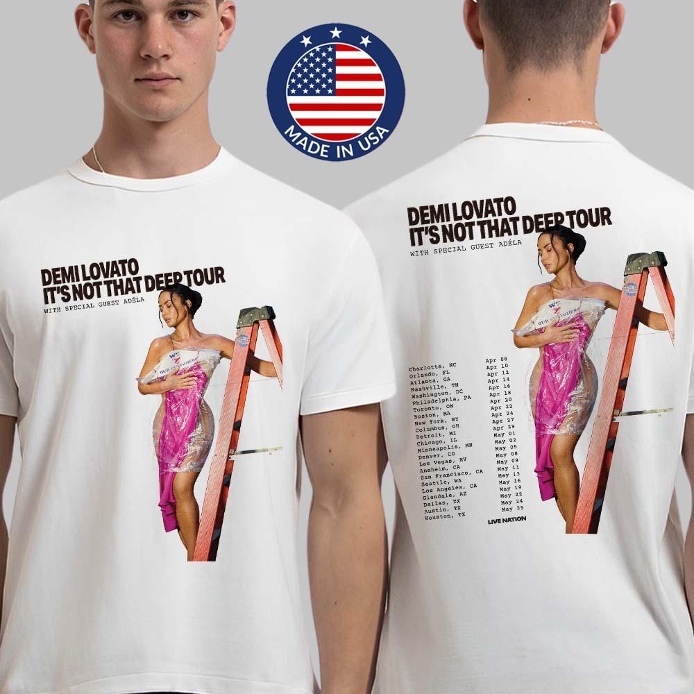 Demi Lovato It’s Not That Deep 2026 Tour TShirt North America Two Sided Dates Unisex T-Shirt L