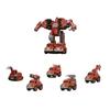 5-in-1 Transformable Red Robot with Pull-Back Action – Assemble 5 Construction-Fire Vehicles Into a Powerful Robot