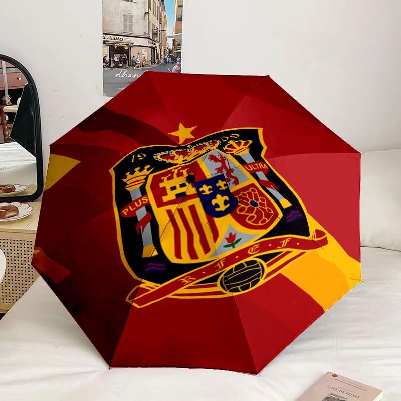 Spain Football Crest Umbrella 8-Frame for Travel, camping, Casual Lightweight Portable Umbrella, Essential for every family Holidays Gift