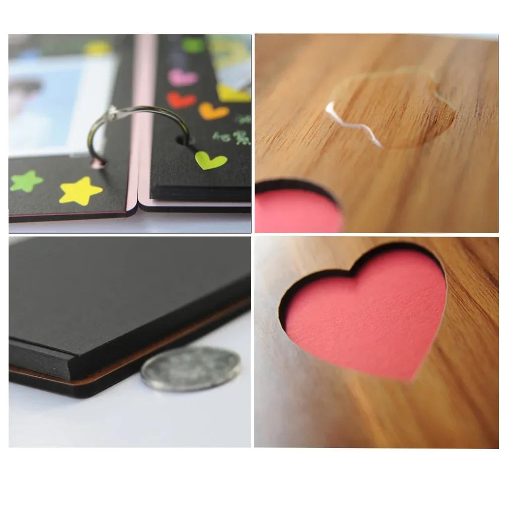 6 Inch Photo Album Baby Growth Wooden Cover Family Memory Commemorative Craft Anniversary DIY Gift Love Heart Decor #734