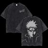 2026 Summer Naruto Oversized T-shirt, Uzumaki Naruto Print with Hidden Leaf Logo Casual Streetwear Washed Tee For Men Women