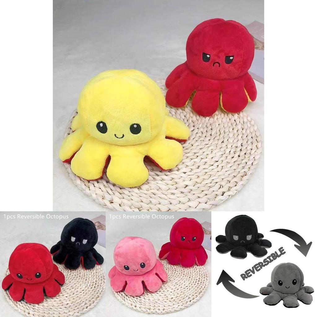 Adorable Double-sided Flip Reversible Octopus Plush Toy For Kids Soft And Cuddly Marine Life Stuffed Animal