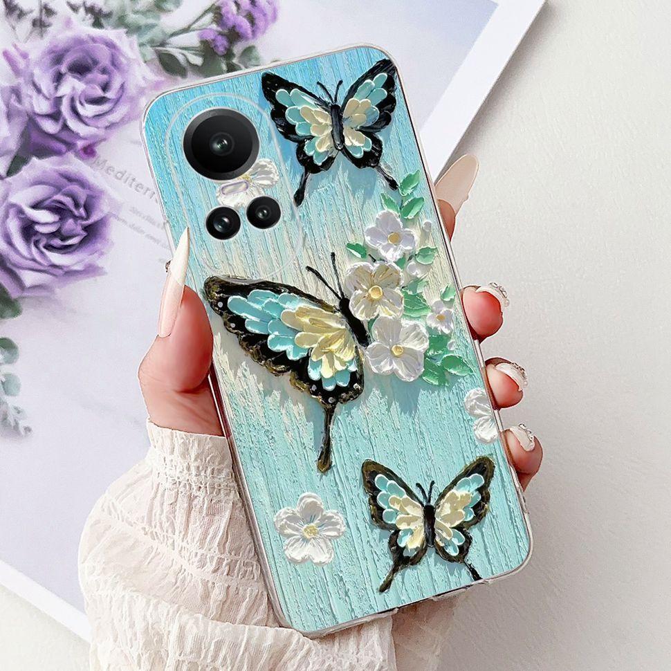 For OPPO Reno10 5G Case CPH2531 Luxury Cat Cartoon Cover Clear Silicone Soft TPU Phone Case For OPPO Reno 10 Reno10 Back Covers