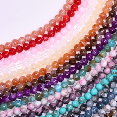Hot Sale Beading Accessories Fashion Handwork Loose Beads Imitation Jade Stone Round 8mm Resin 30pcs Clouds Effect Jewelry Making