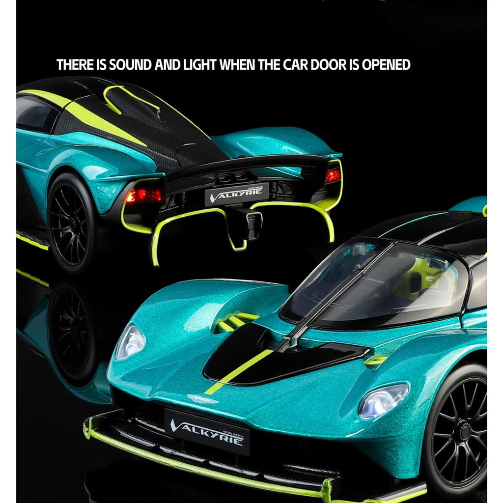 NEW 1/23 Aston Martin Valkyrie Supercar Alloy Model Car Toy Diecasts Metal Casting Sound and Light Car Toys for Children Vehicle