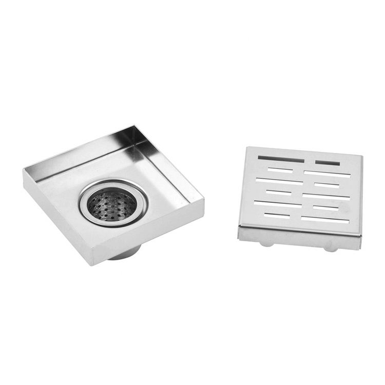 Modern Stainless Steel Square Bathroom Floor Drain with Deodorant Feature CE Certified 5-Year Warranty