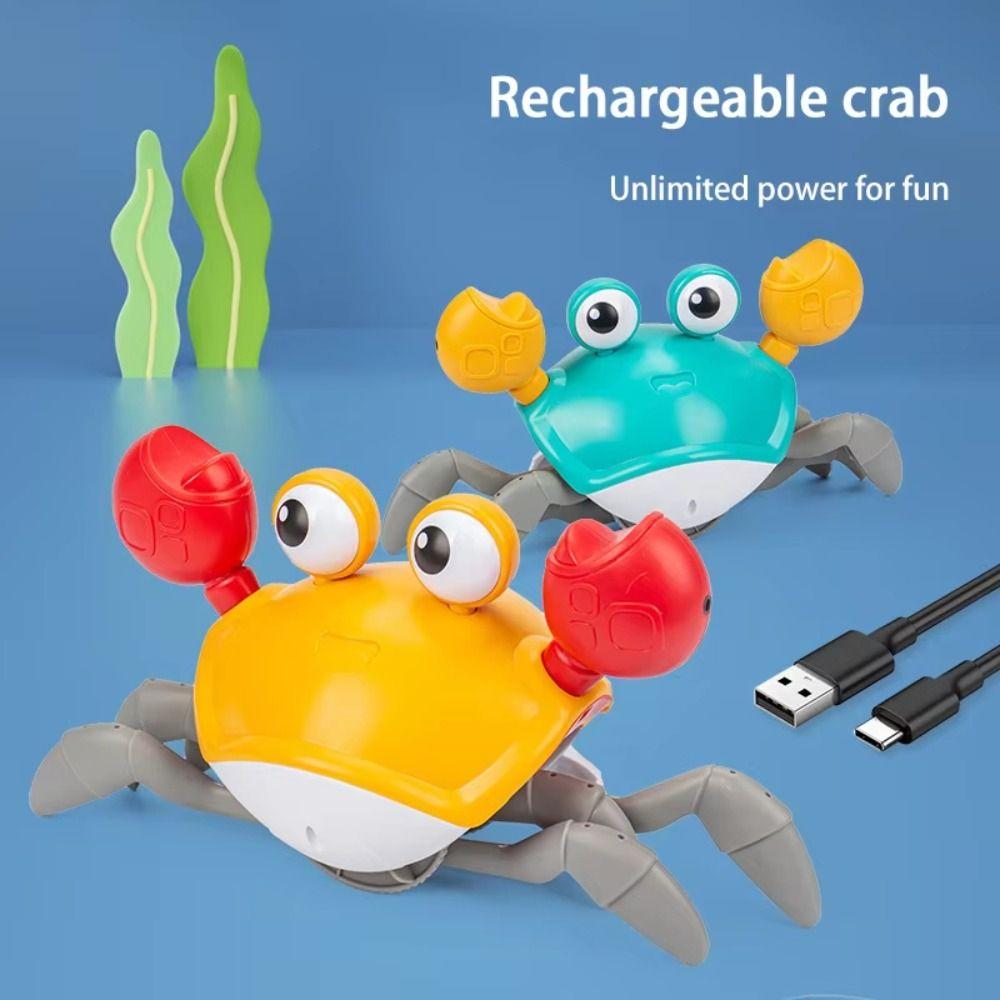 Light&Music Electric Dancing Crab Automatic Sensing Crab Interactive Toy  For Babies