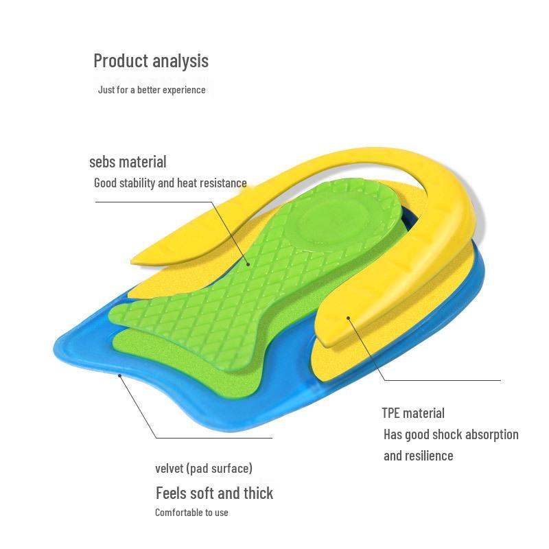 Unisex Shock-Absorbing Heel Pad: Relieves Plantar Fasciitis, Available in Three Colors, Half-Size Insert