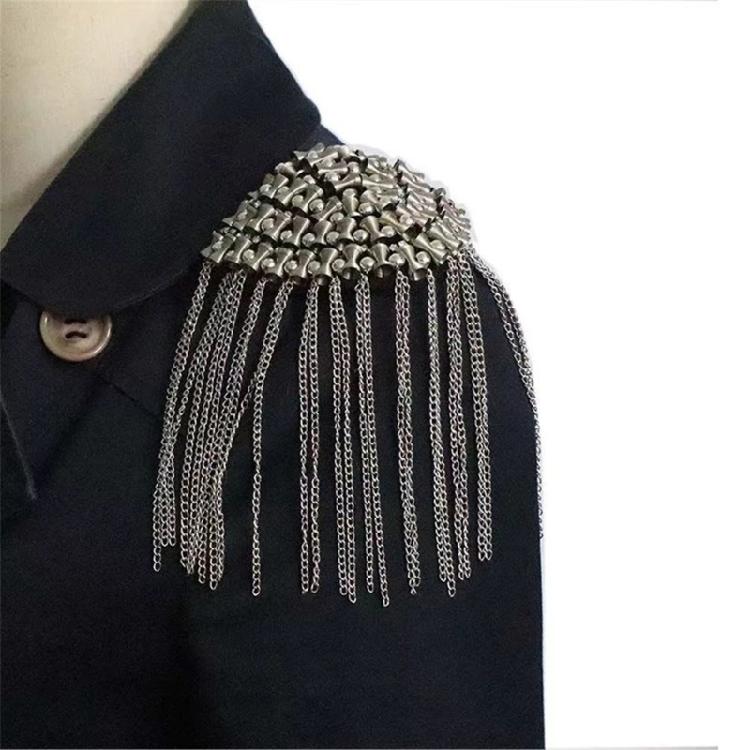 Decorative Shoulder Accents With Alloy Fringe For Dress Uniforms And Performances Costumes