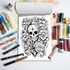 1pc, A4 Teen Coloring Book, Skull Coloring Book, 25 Different Patterns, 100gsm Thick Paper, Stress Relief, Birthday Gift
