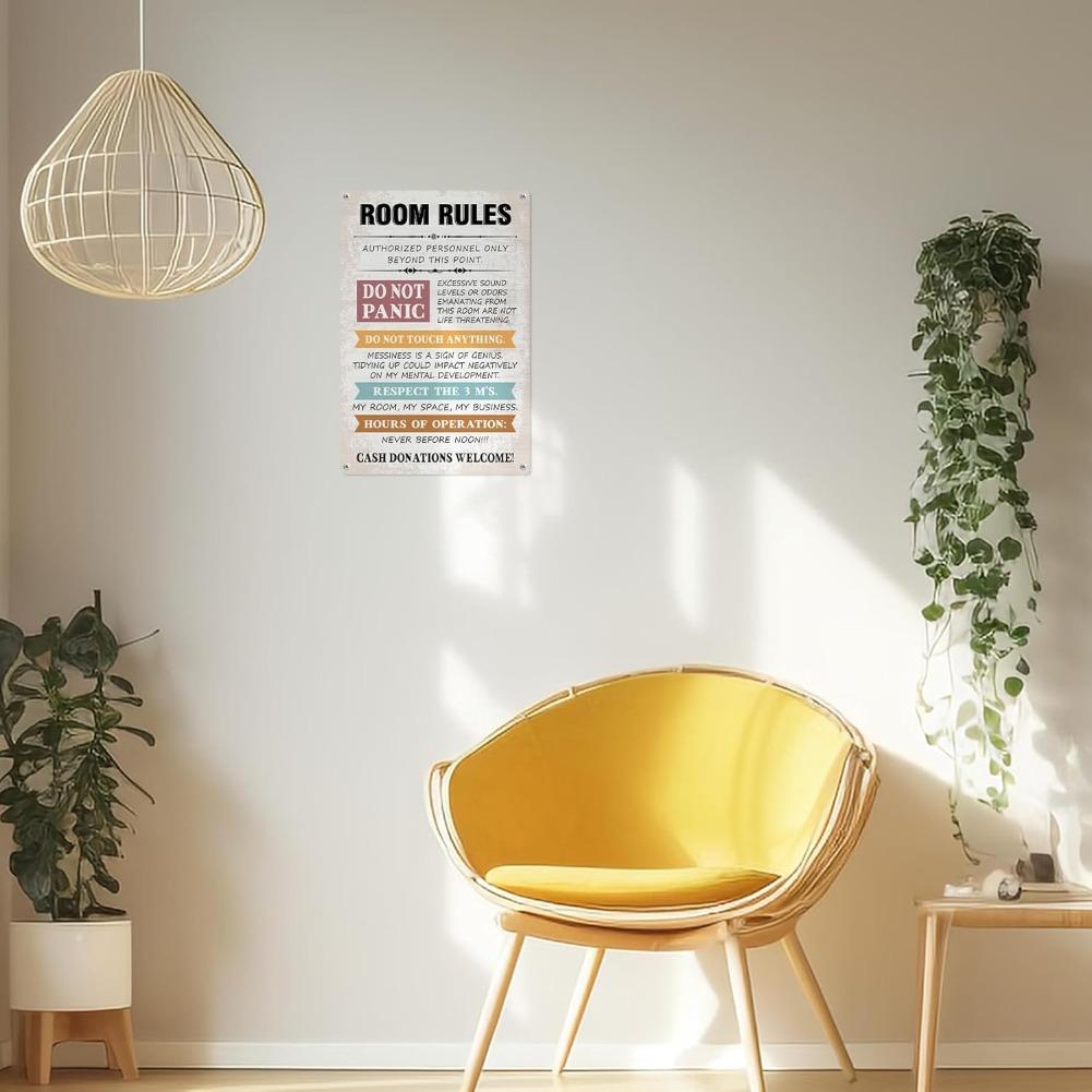 Funny Room Rules Sign for Teen Girls, Teen Girl Room Decor Aesthetic Signs, Cute Preppy Bedroom Door Decor, Cool Stuff