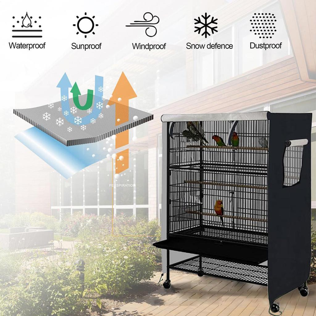 Bird Cage Cover Parrot Birdcage Covers for Night Waterproof Light Eliminator Pet Nighttime Enclosure for Small Animals Cockatiel