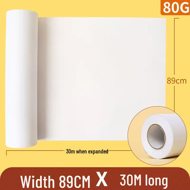 100-Meter Blank Graffiti Scroll: White Canvas for Children and Kindergarten Art