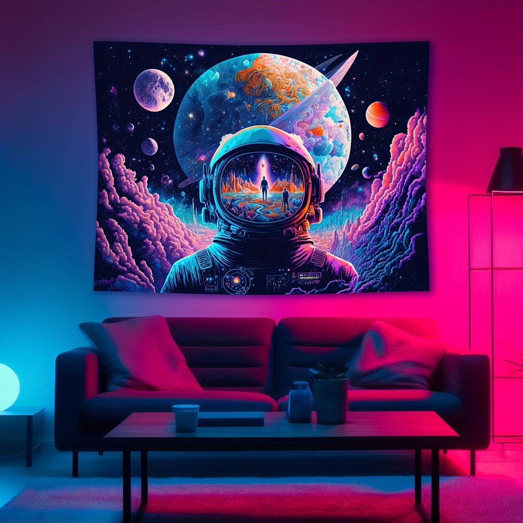 VIKAMA Cosmic Tapestry Cyberpunk Starry Night Wall Decoration Gaming Room Wall Decoration Fantasy Neon Space Modern Home Decora