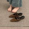 Fashion 2025 NEW Retro Leopard Print Slip-On Women's Shoes round Toe Spring 2025 Fashion Low Heel Versatile Comfortable Shoes