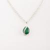 Natural Green Onyx Gemstone 925 Stamped Silver Jewelry Partywear Zircon Pendant CZP-7-5