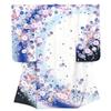 Muromachi 7 Years Old Kimono Golden Koma Fantastic Yotsumi Zori Full Set 753 x Blue Purple x Double Cherry Blossom [Kyoto st. ] Shichi-Go-San Girl's