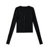 Womens V-Neck Knit Cardigan Sweater Slim Fit Single-Breasted Long Sleeve Top Casual Streetwear