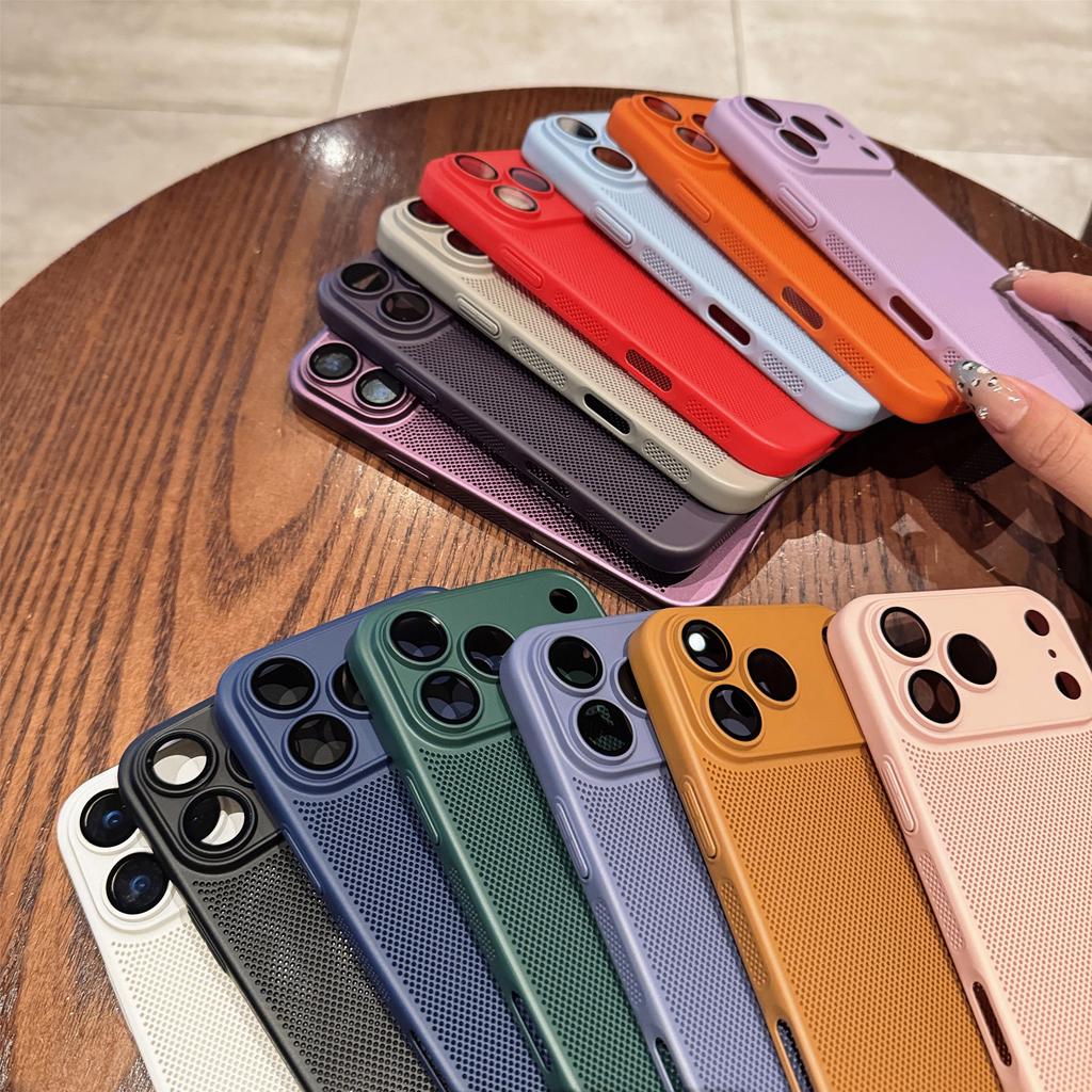 Metal Style Heat Dissipation Is Suitable for IPhone17PROMAX Skin-sensitive Mobile Phone Case Apple 16 Lens Film Hard Anti-fall Protective Cover